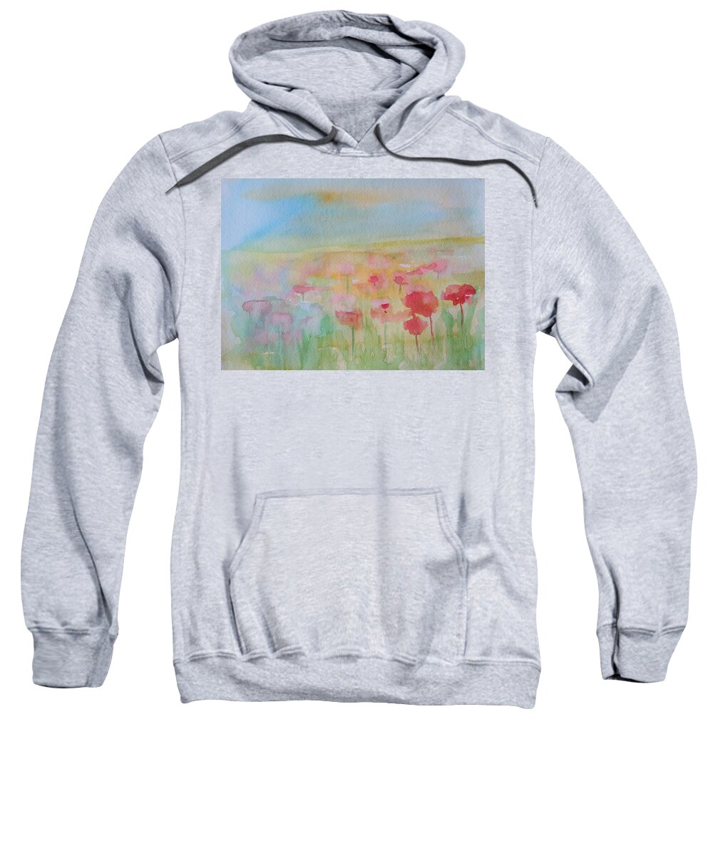 Flowers Sweatshirt featuring the painting Watercolor Poppies by Julie Lueders 