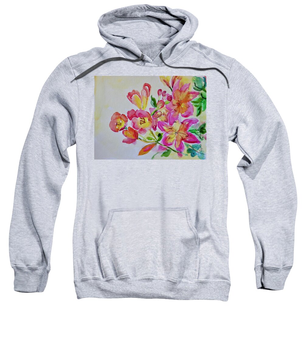 Flowers Sweatshirt featuring the painting Watercolor Series No. 225 by Ingrid Dohm