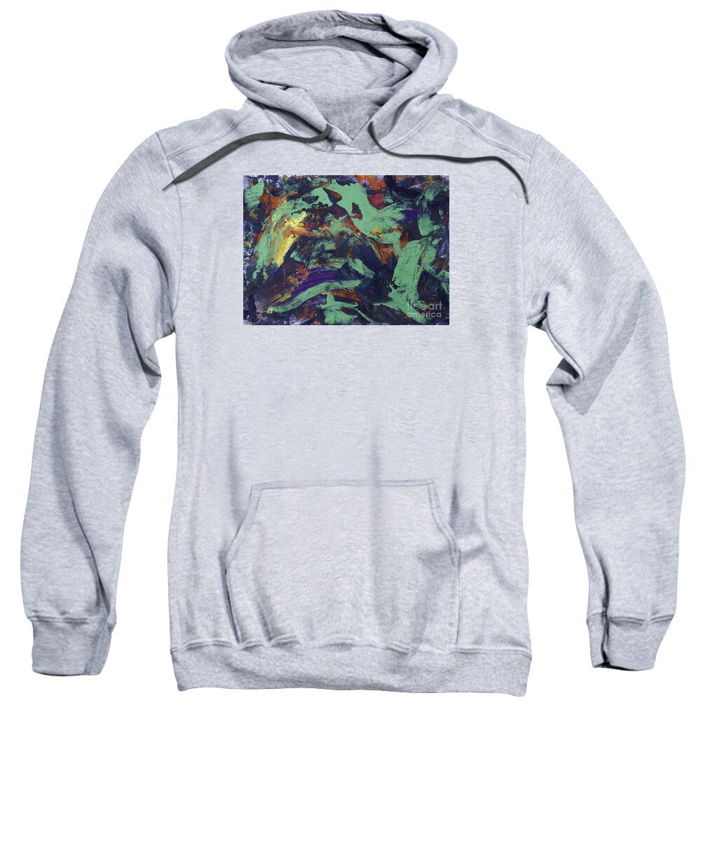 Abstract Sweatshirt featuring the painting Watermelon Man by Julius Hannah