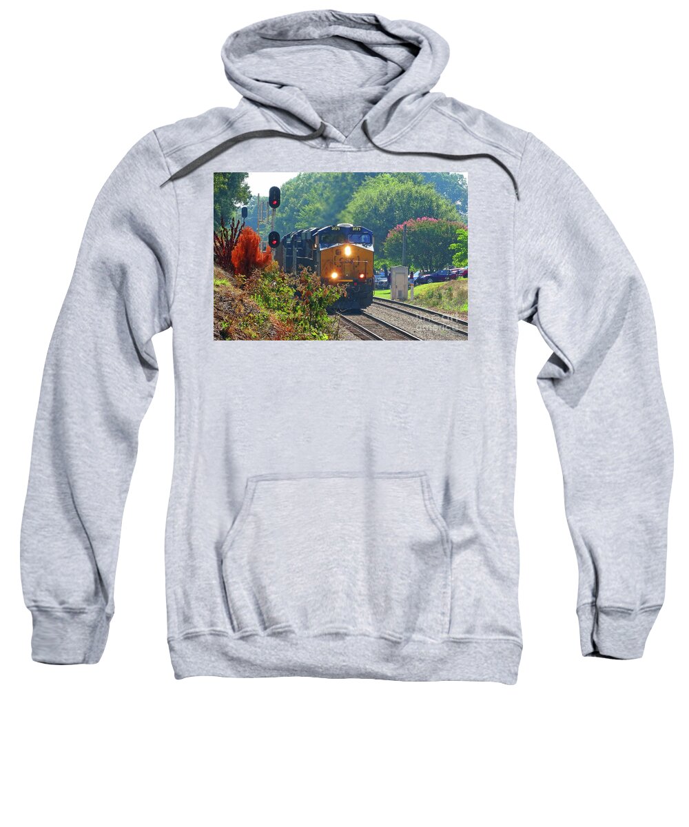 Train Sweatshirt featuring the photograph Waxhaw Train by Eunice Warfel