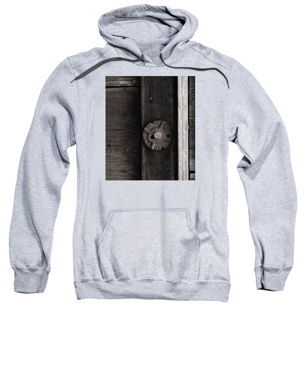 Macro Sweatshirt featuring the photograph Weathered Wood and Metal Two by Kandy Hurley