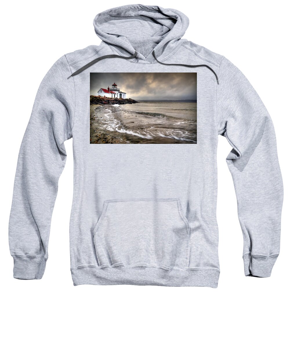 West Point Light House Sweatshirt featuring the photograph West Point Light House by Ryan Smith