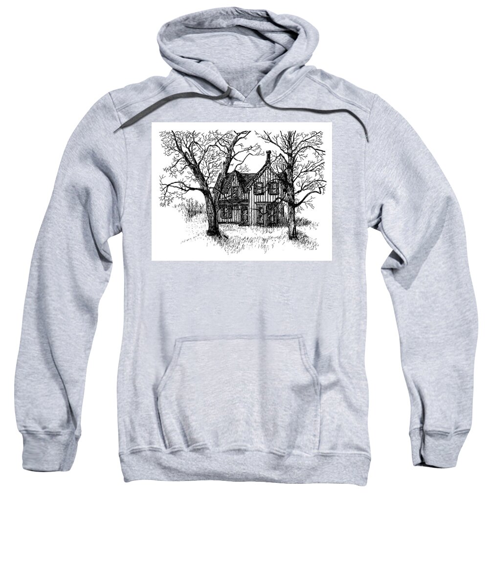 House Sweatshirt featuring the drawing Westhill House 1 by Ron Haist