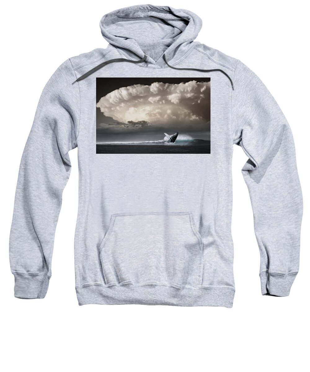 Whale Sweatshirt featuring the photograph Whale Storm by Ally White