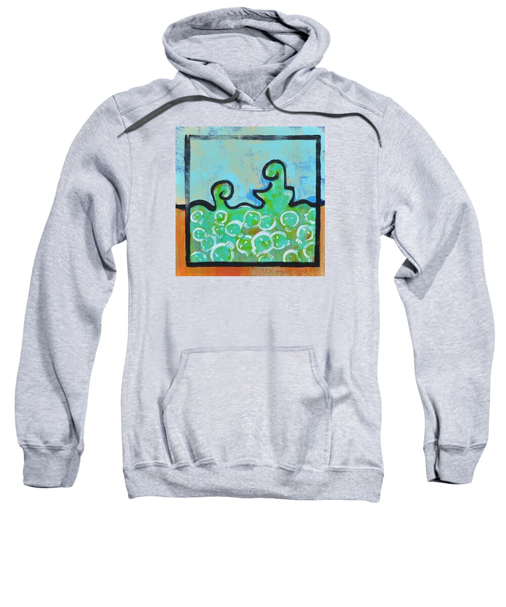 Refugees Sweatshirt featuring the painting What lies beneath? by Eduard Meinema