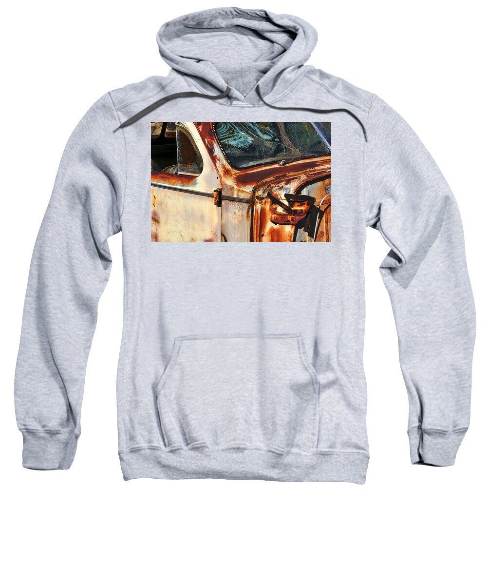 Old Car Sweatshirt featuring the photograph What's Left by Sandra Selle Rodriguez