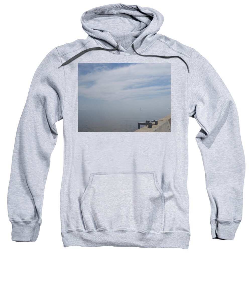 Scene Sweatshirt featuring the photograph Where Water Meets Sky by Mary Mikawoz