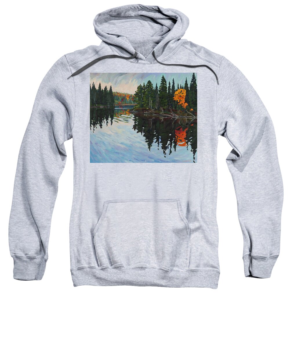 1888 Sweatshirt featuring the painting Whiskey Jack Bay by Phil Chadwick