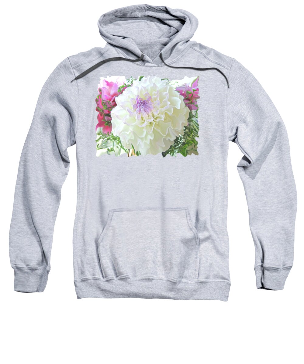 Abstract Sweatshirt featuring the photograph White Dahlia by Kathy Moll