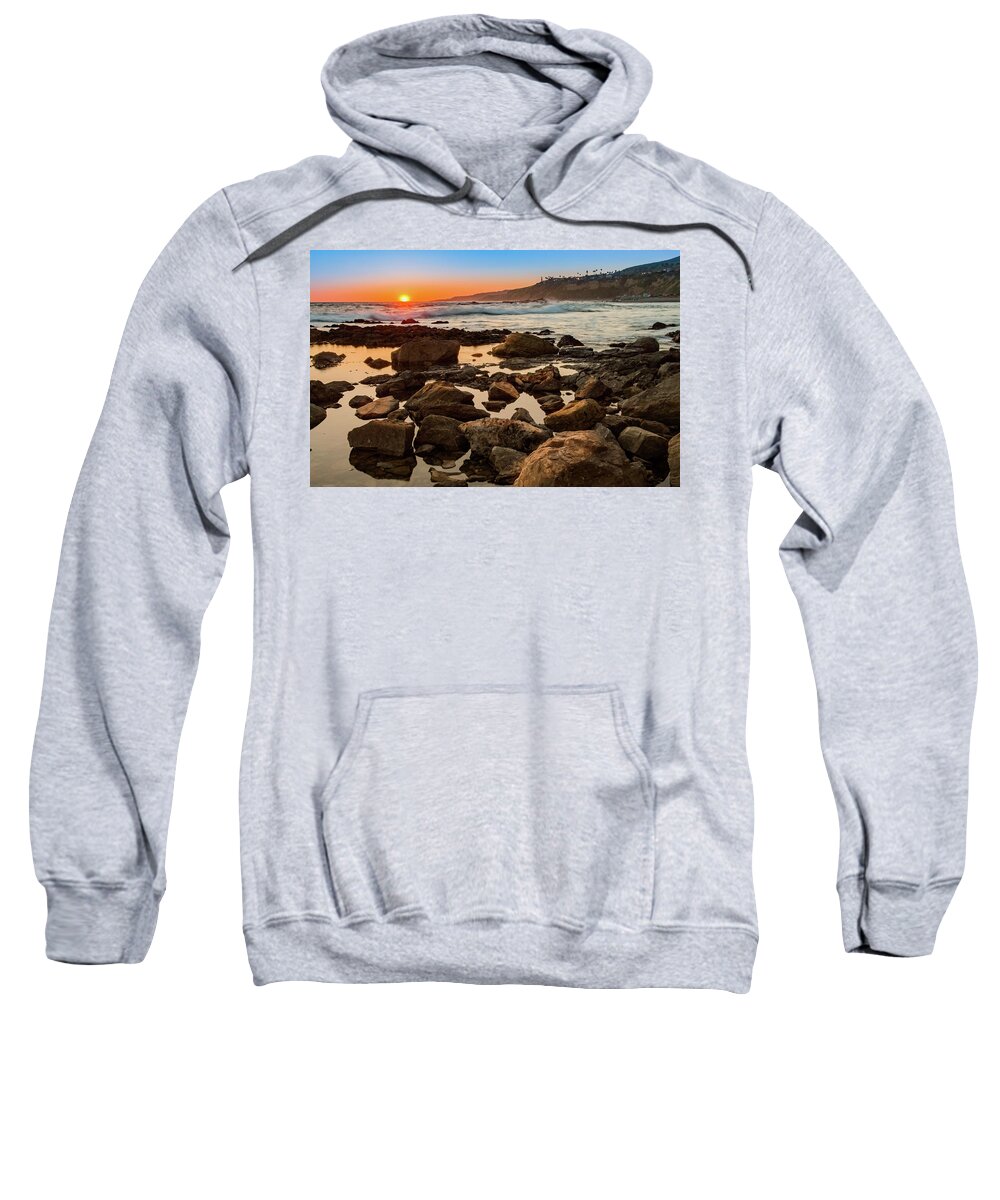 Sky Sweatshirt featuring the photograph White's Point Sunset 2 by Ed Clark