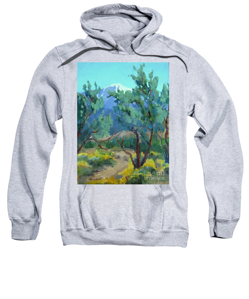 Landscape Sweatshirt featuring the painting Whitewater Preserve Palm Springs by Maria Hunt