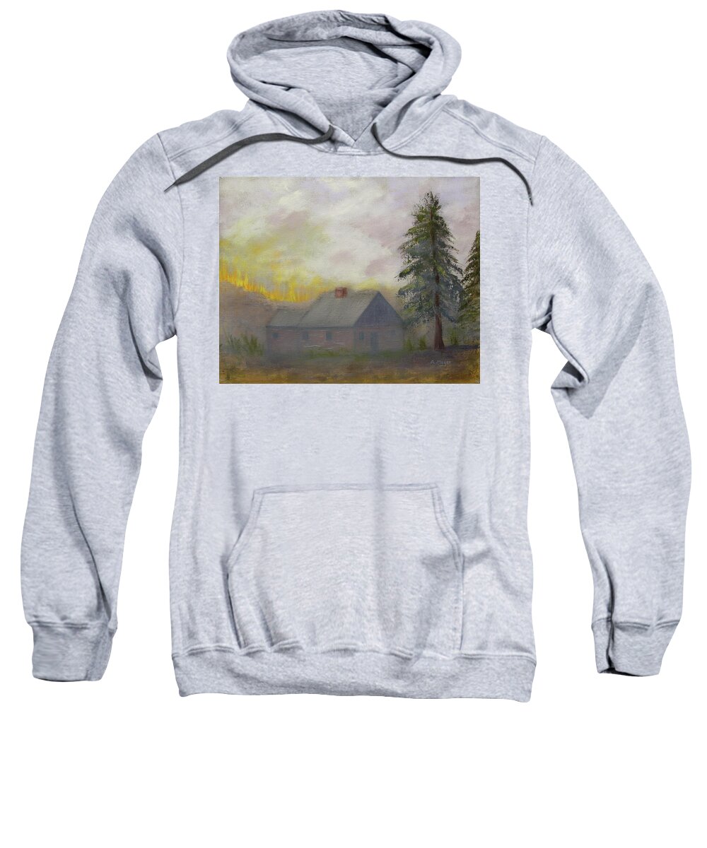 Painting Sweatshirt featuring the painting Wildfire by Alan Mager