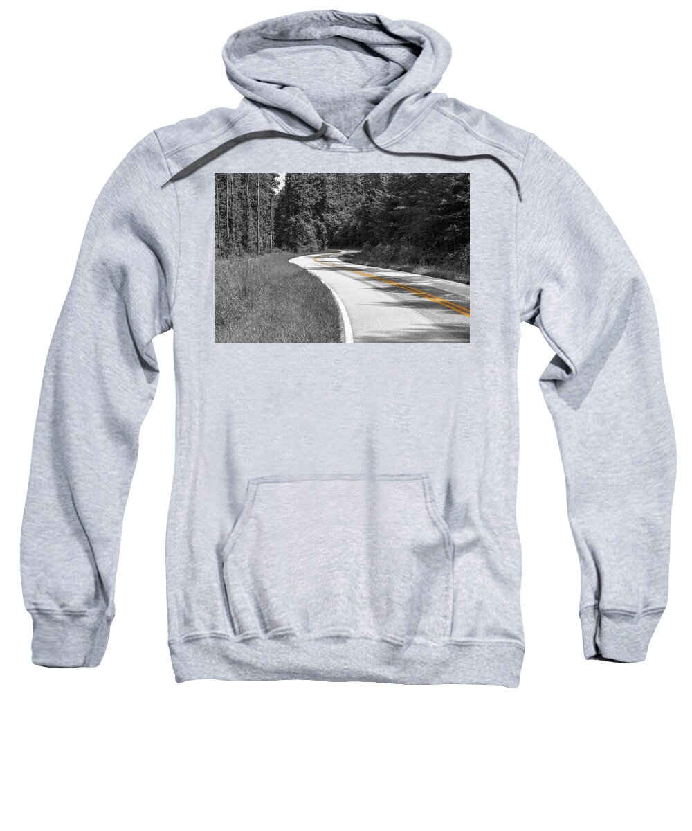 Country Road Sweatshirt featuring the photograph Winding Country Road in selective color by Doug Camara