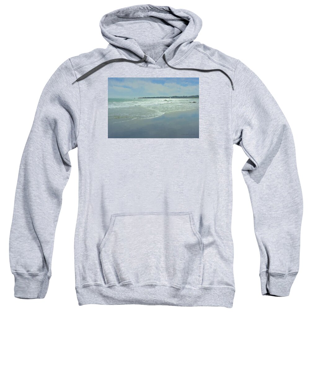 Windsurfer Sweatshirt featuring the painting Windsurfer Little Compton, RI by Bill McEntee
