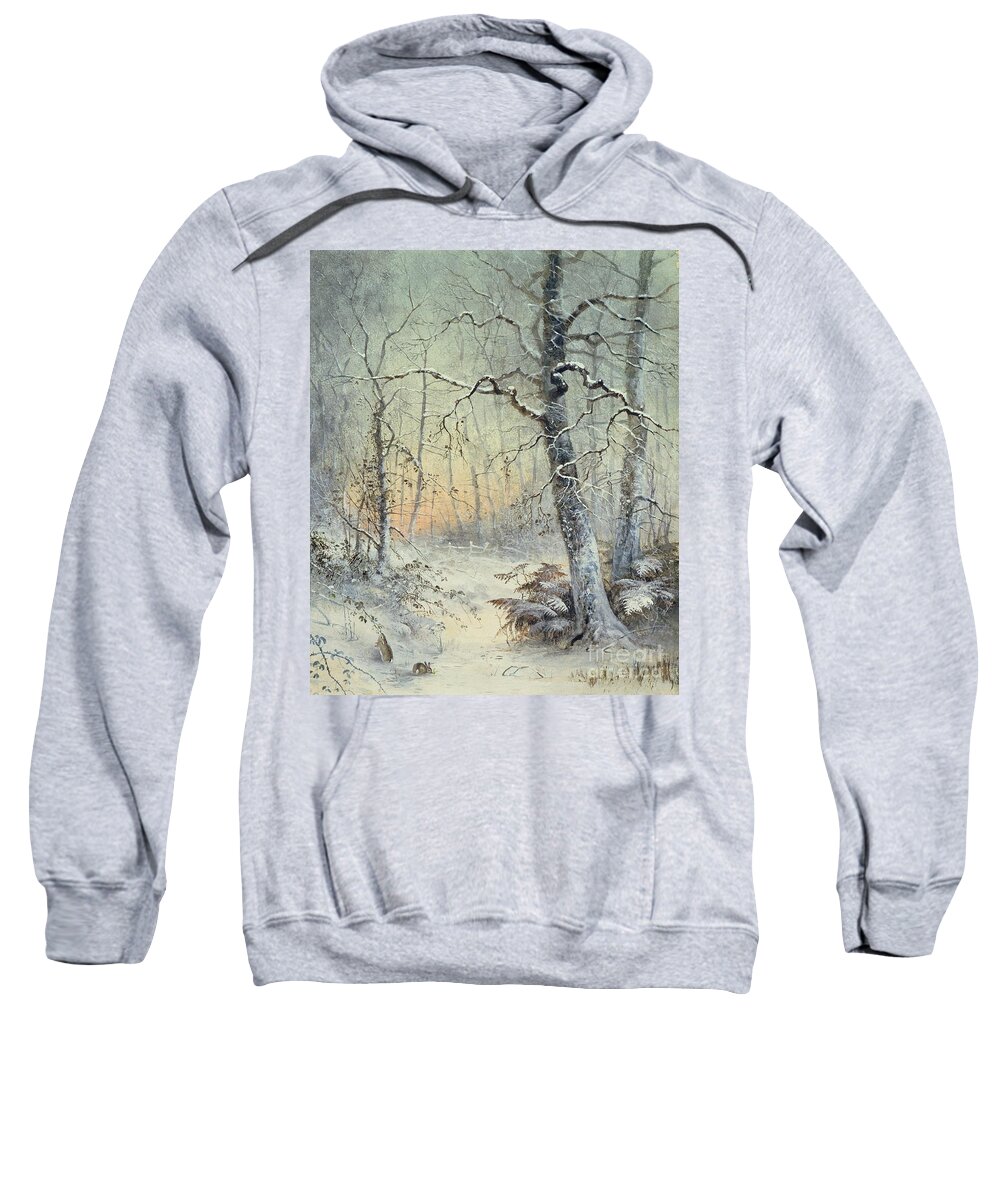 Winter Sweatshirt featuring the painting Winter Breakfast by Joseph Farquharson