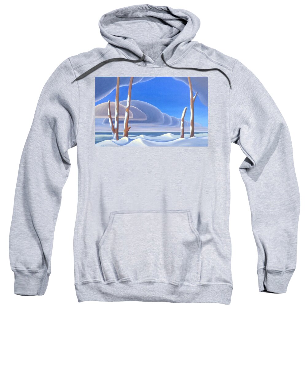 Group Of Seven Sweatshirt featuring the painting Winter Solace by Barbel Smith