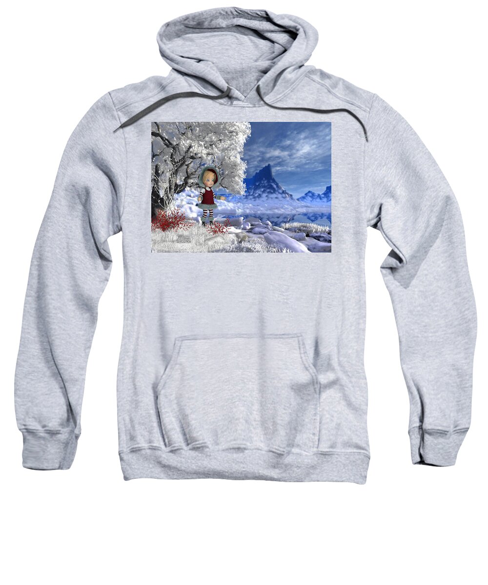 Winter Surprise Sweatshirt featuring the digital art Winter Surprise by John Junek