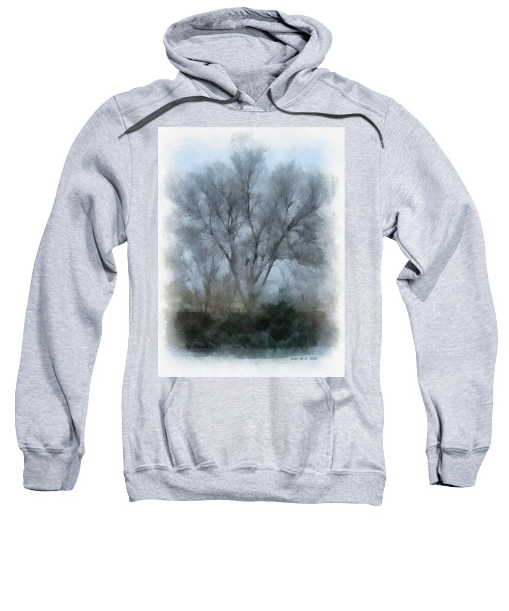 Winter Landscape Sweatshirt featuring the digital art Winter Trees by Donald S Hall