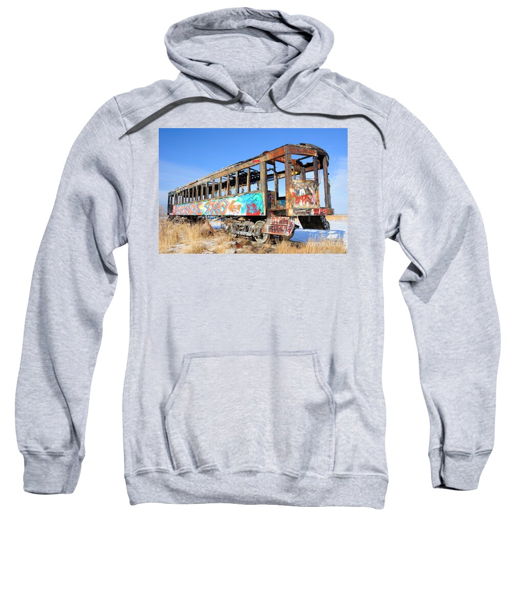 Saltair Sweatshirt featuring the photograph Saltair Train Car 502 - Great Salt Lake - Utah by Gary Whitton