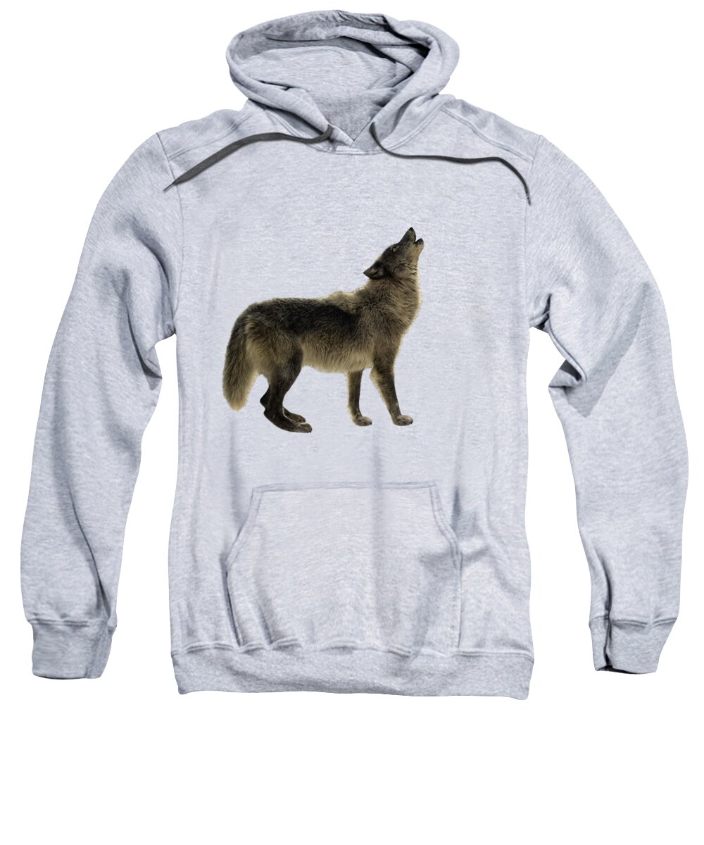 Wolf;howling;predator;nature;howl;wildlife Sweatshirt featuring the photograph Wolf Howling by Wildlife Fine Art