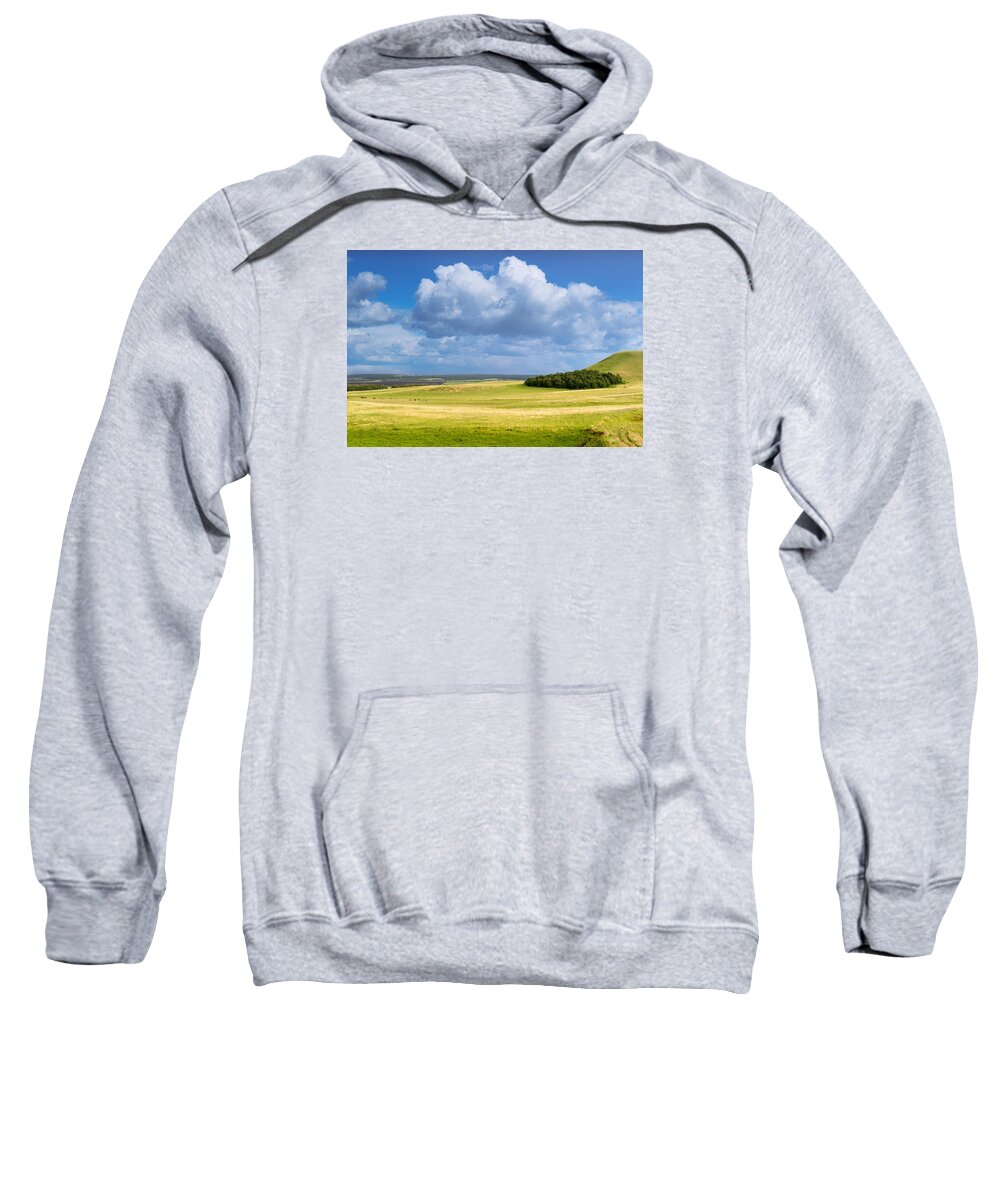 Wood Copse On Hill Sweatshirt featuring the photograph Wood Copse on a Hill by John Williams