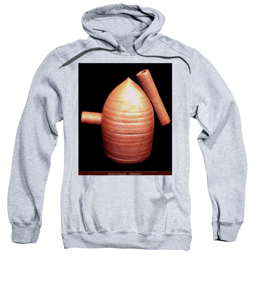 Collection Of Ceramics Works Sweatshirt featuring the ceramic art Wood fired teapot by Scott Wallin