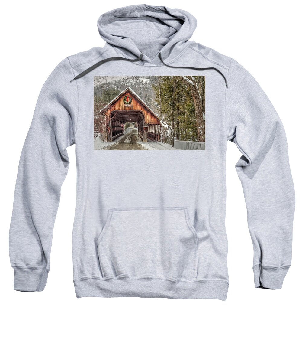 Covered Bridge Sweatshirt featuring the photograph Woodstock Middle Bridge by Rod Best