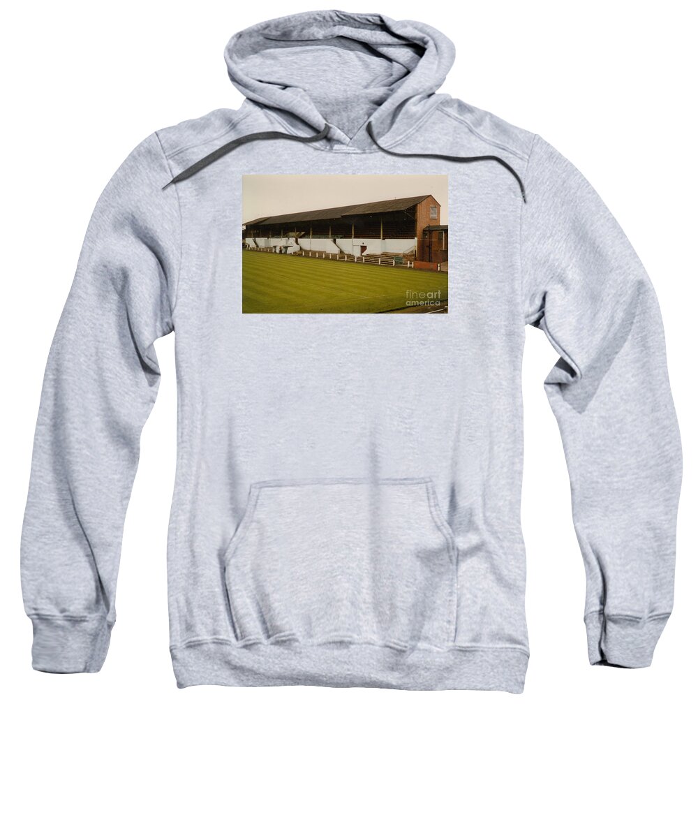  Sweatshirt featuring the photograph Workington - Borough Park - Main Stand 2 - 1970s by Legendary Football Grounds