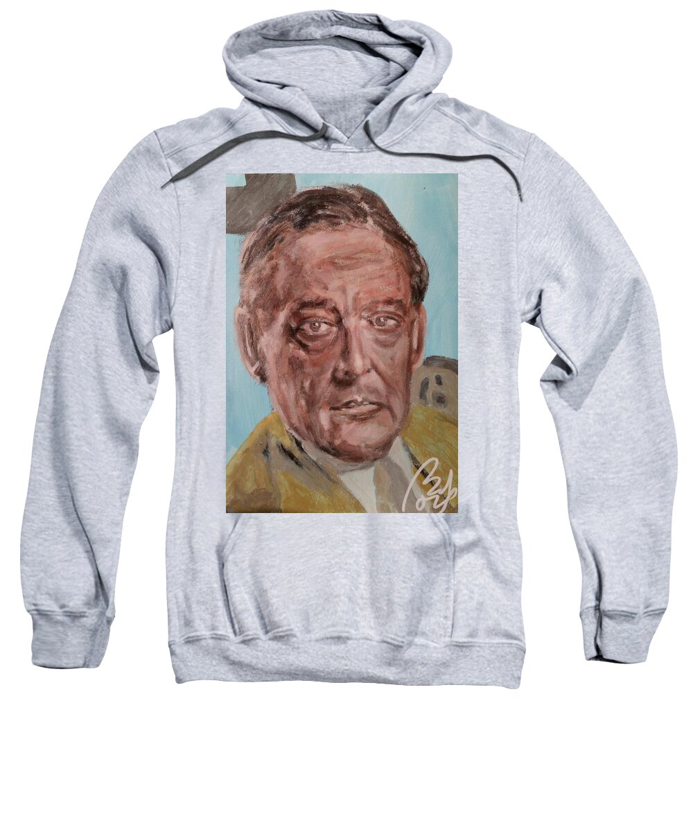 Poetry Sweatshirt featuring the painting Writers I. Sketch I by Bachmors Artist
