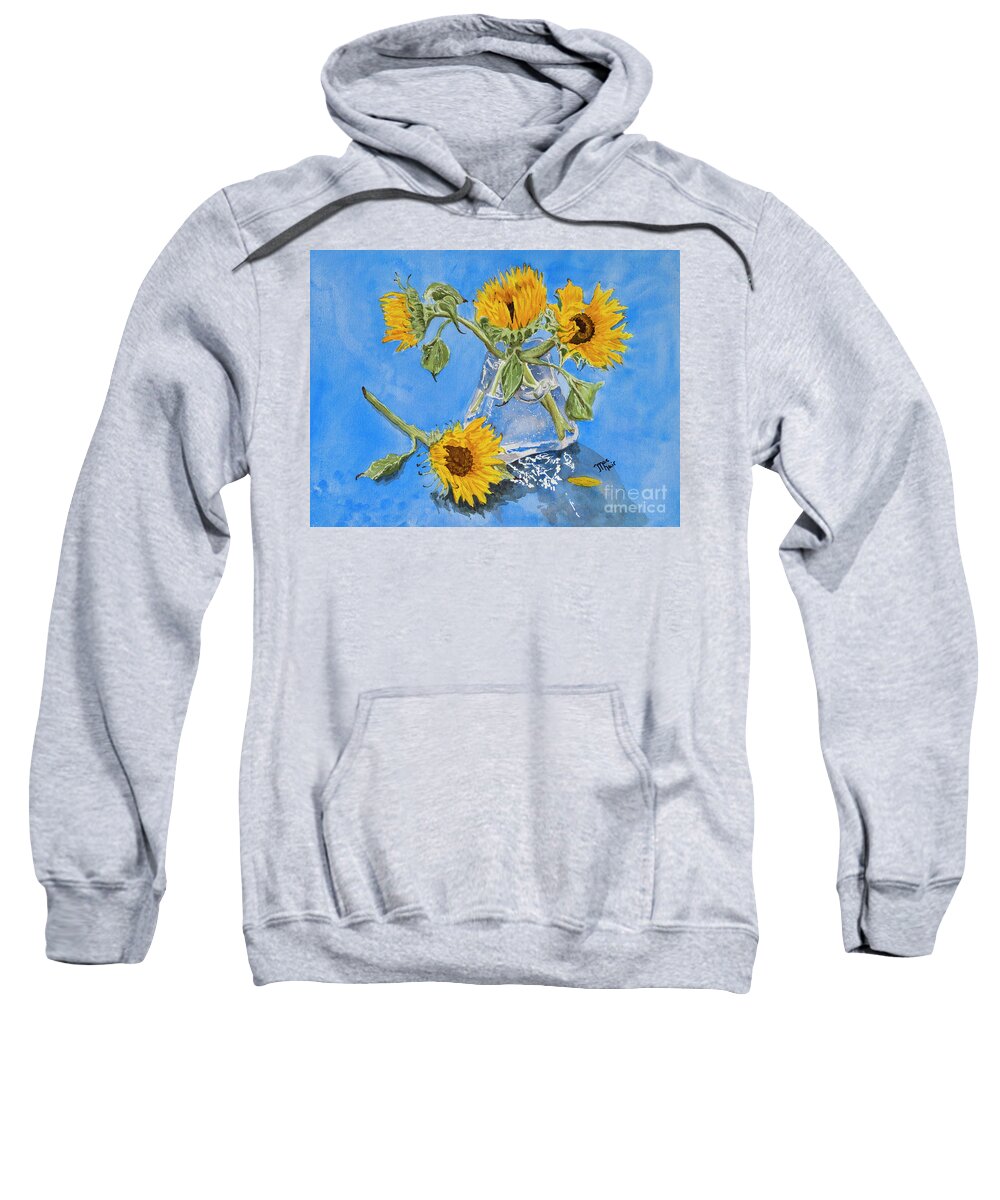 Watercolor Sweatshirt featuring the painting Sunflowers by Jackie MacNair