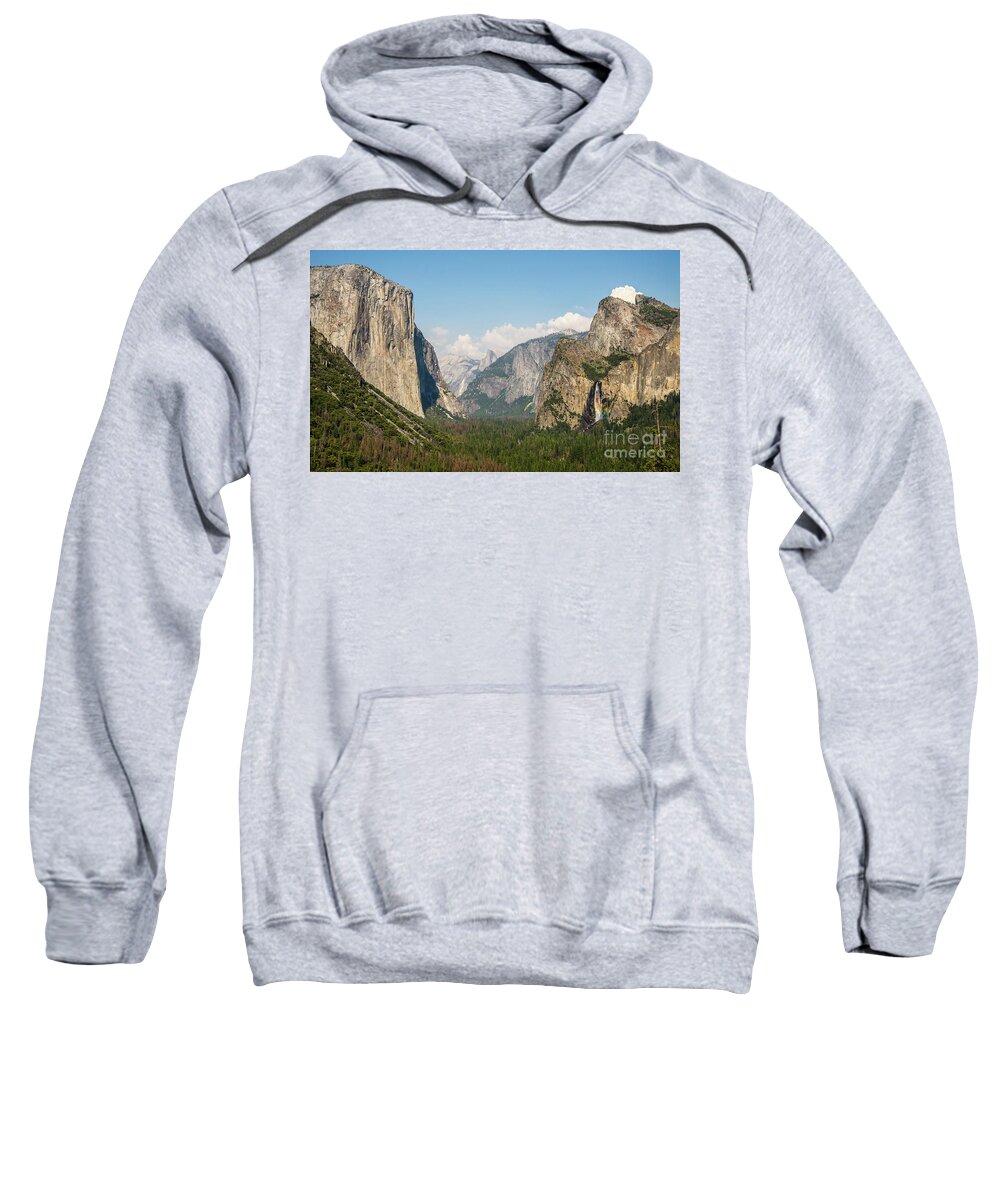 Yosemite Tunnel View With Bridalveil Rainbow By Michael Tidwell Sweatshirt featuring the photograph Yosemite Tunnel View with Bridalveil Rainbow by Michael Tidwell by Michael Tidwell