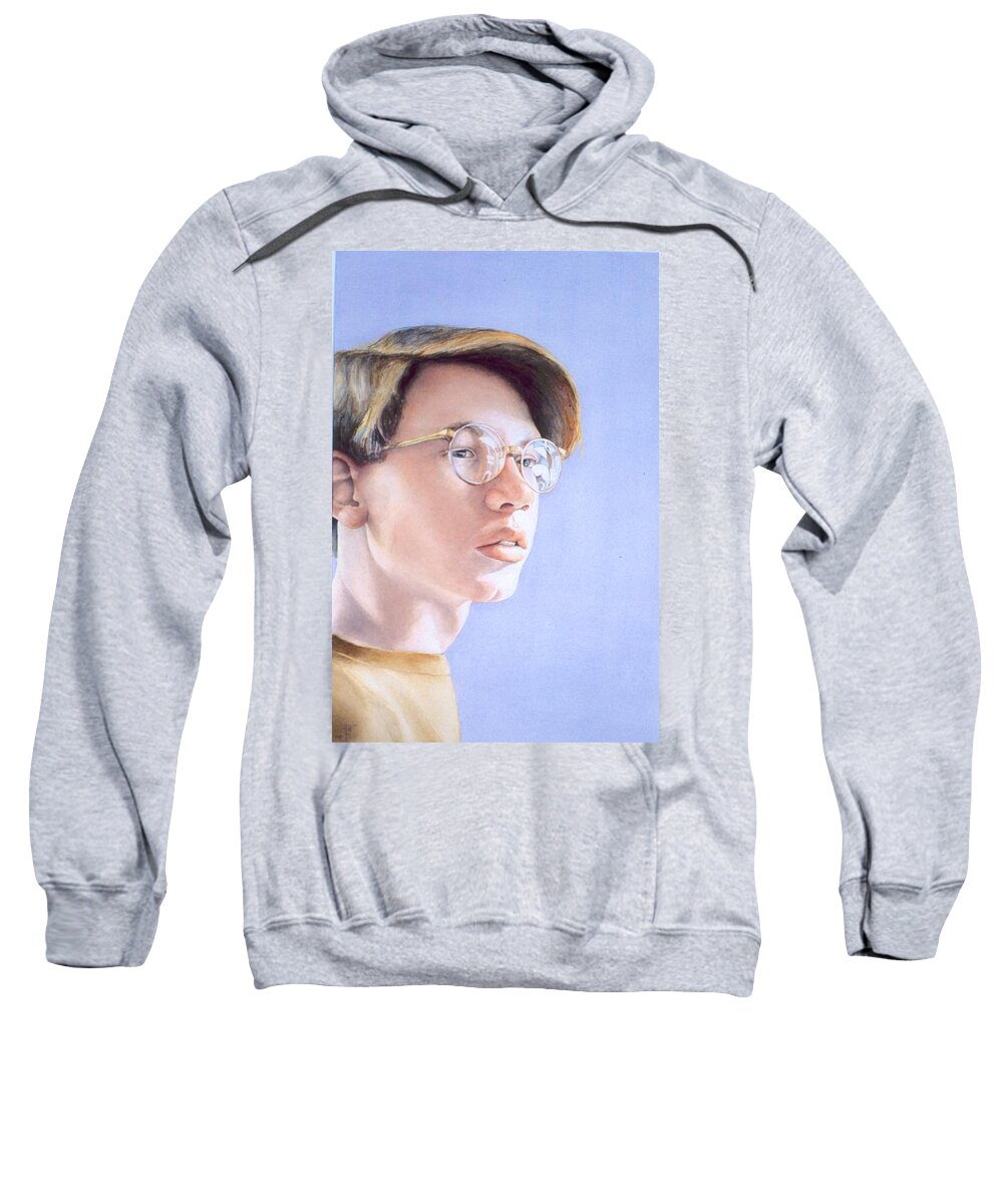 Portrait Sweatshirt featuring the painting Young Nate by Barbara Pease