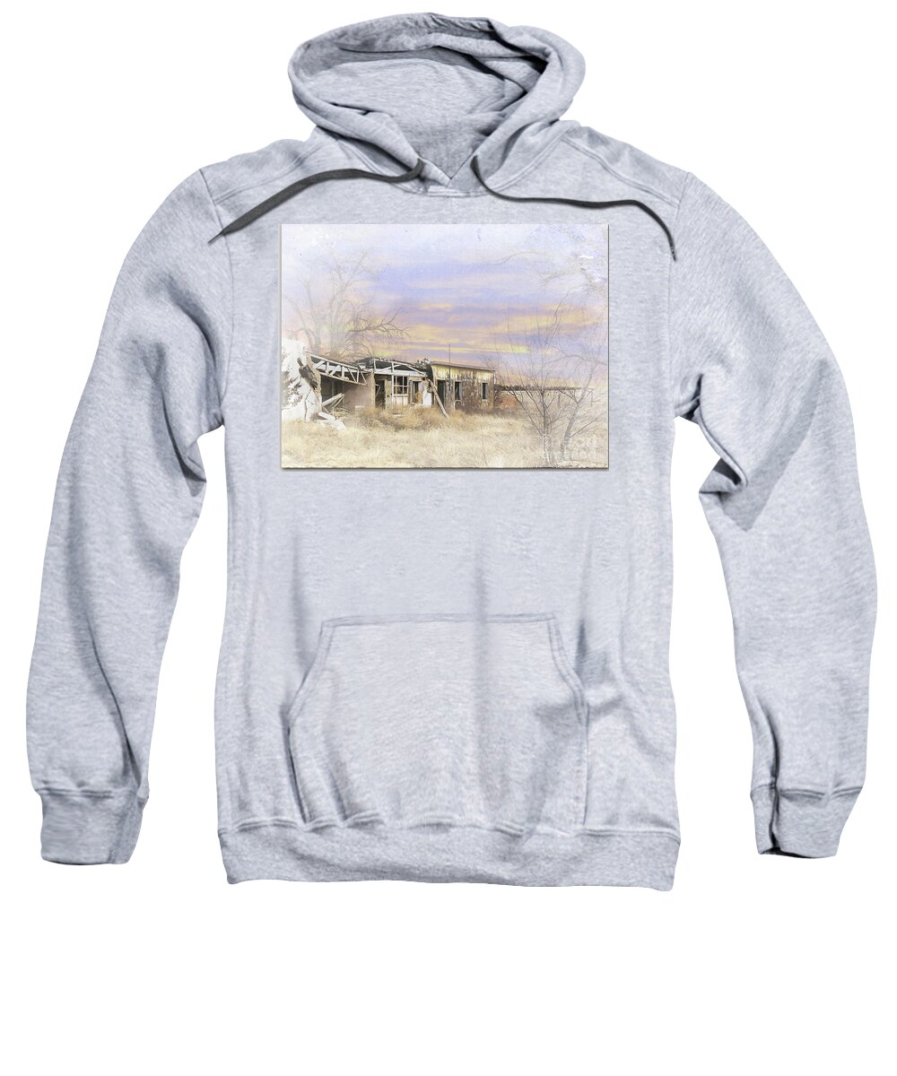 Colorado Sweatshirt featuring the digital art Yuma Settlement by Deb Nakano