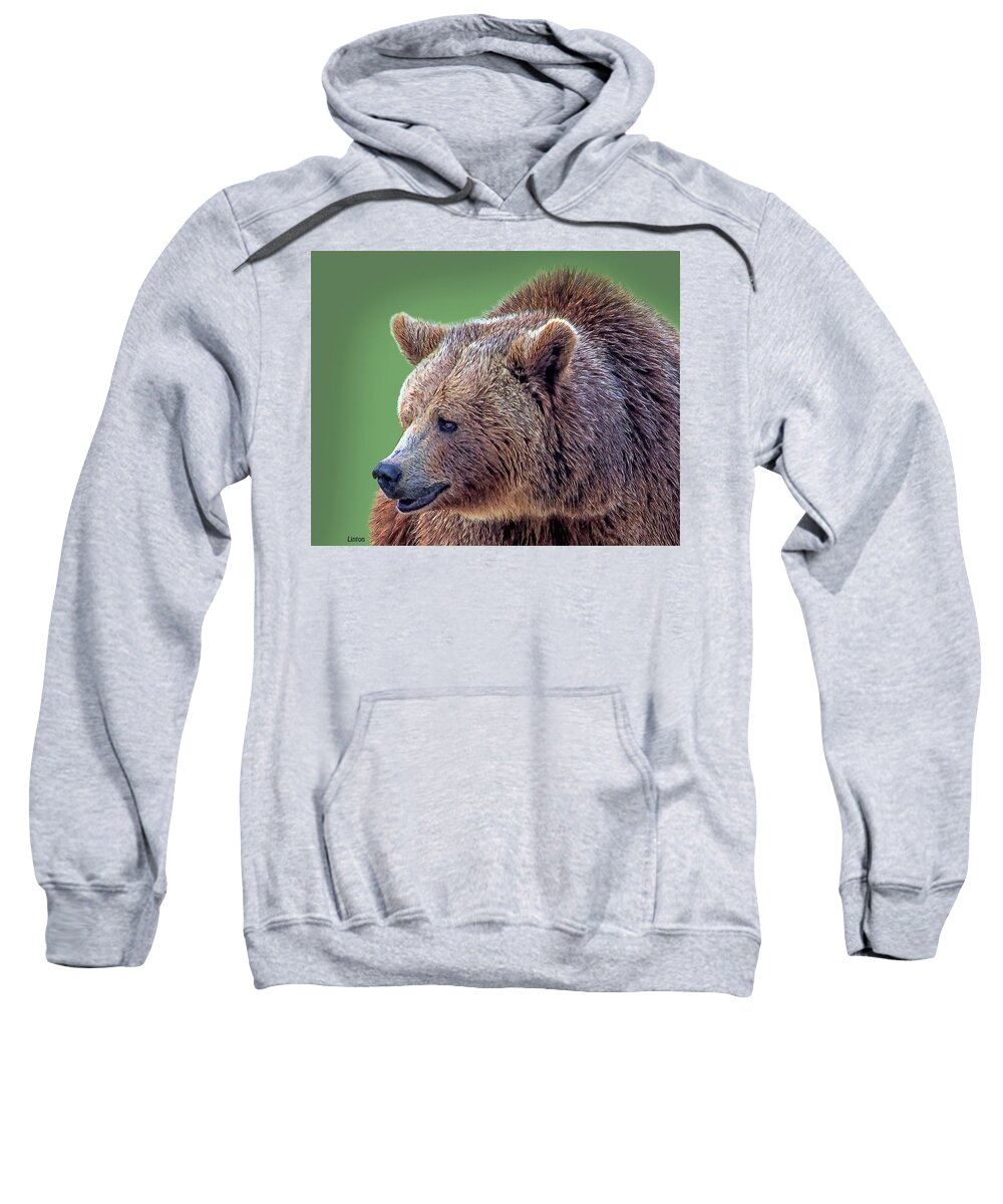 Brown Bear Sweatshirt featuring the digital art Brown Bear 5 #1 by Larry Linton