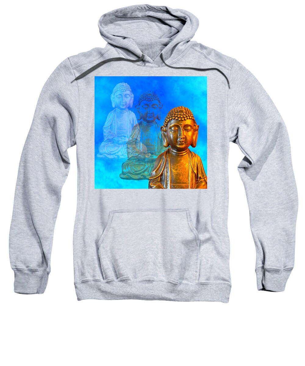 Buddha Sweatshirt featuring the digital art Buddha's Thoughts #1 by Ginny Gaura