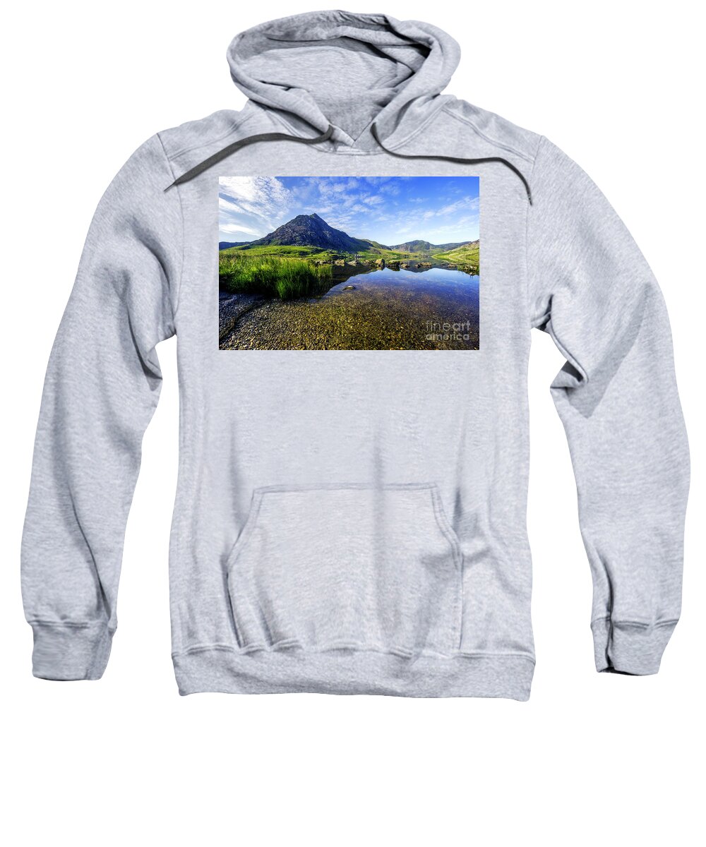 Landscape Sweatshirt featuring the photograph Llyn Ogwen and Tryfan #1 by Ian Mitchell