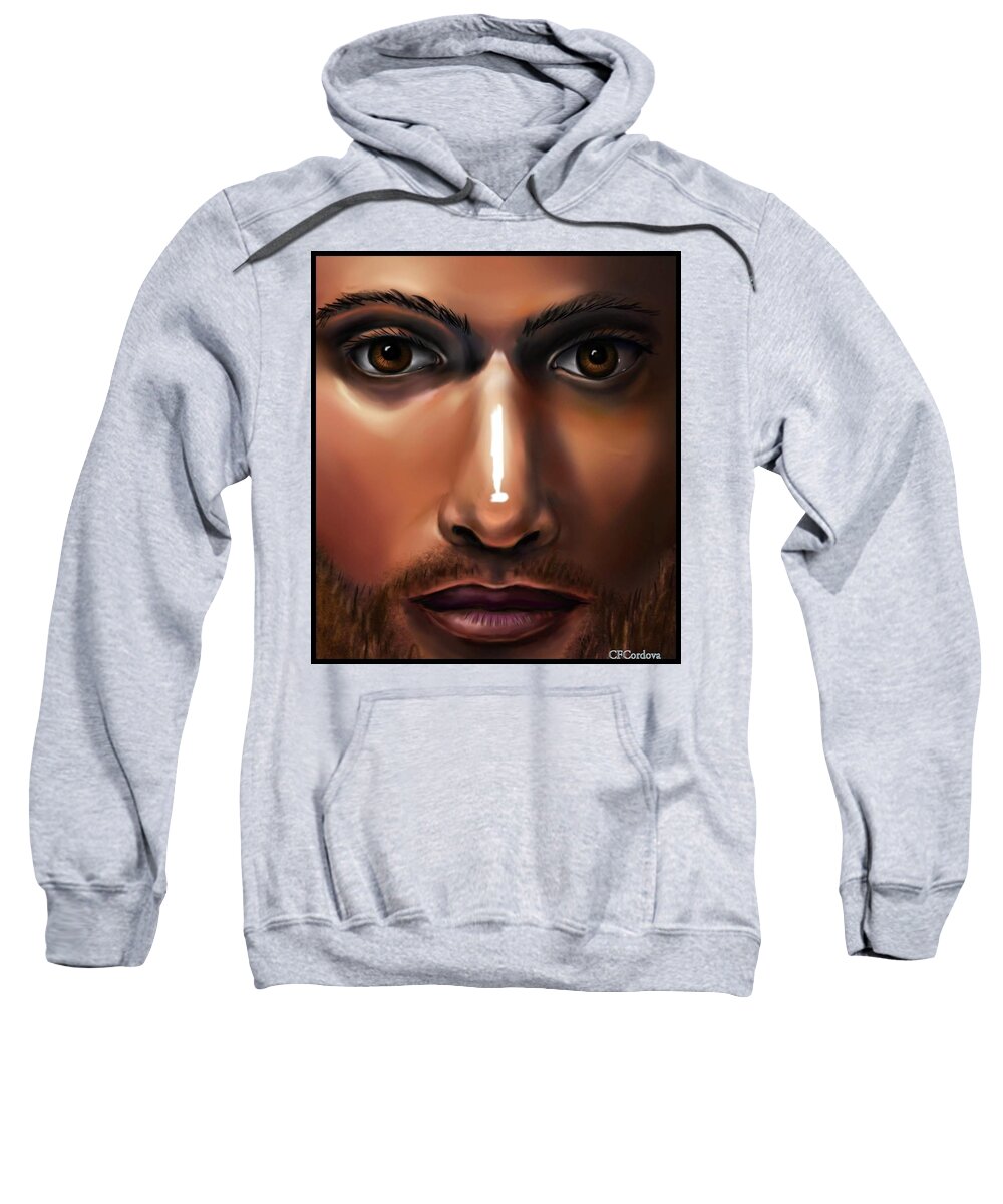 Lord Jesus Sweatshirt featuring the digital art Lord Jesus #1 by Carmen Cordova