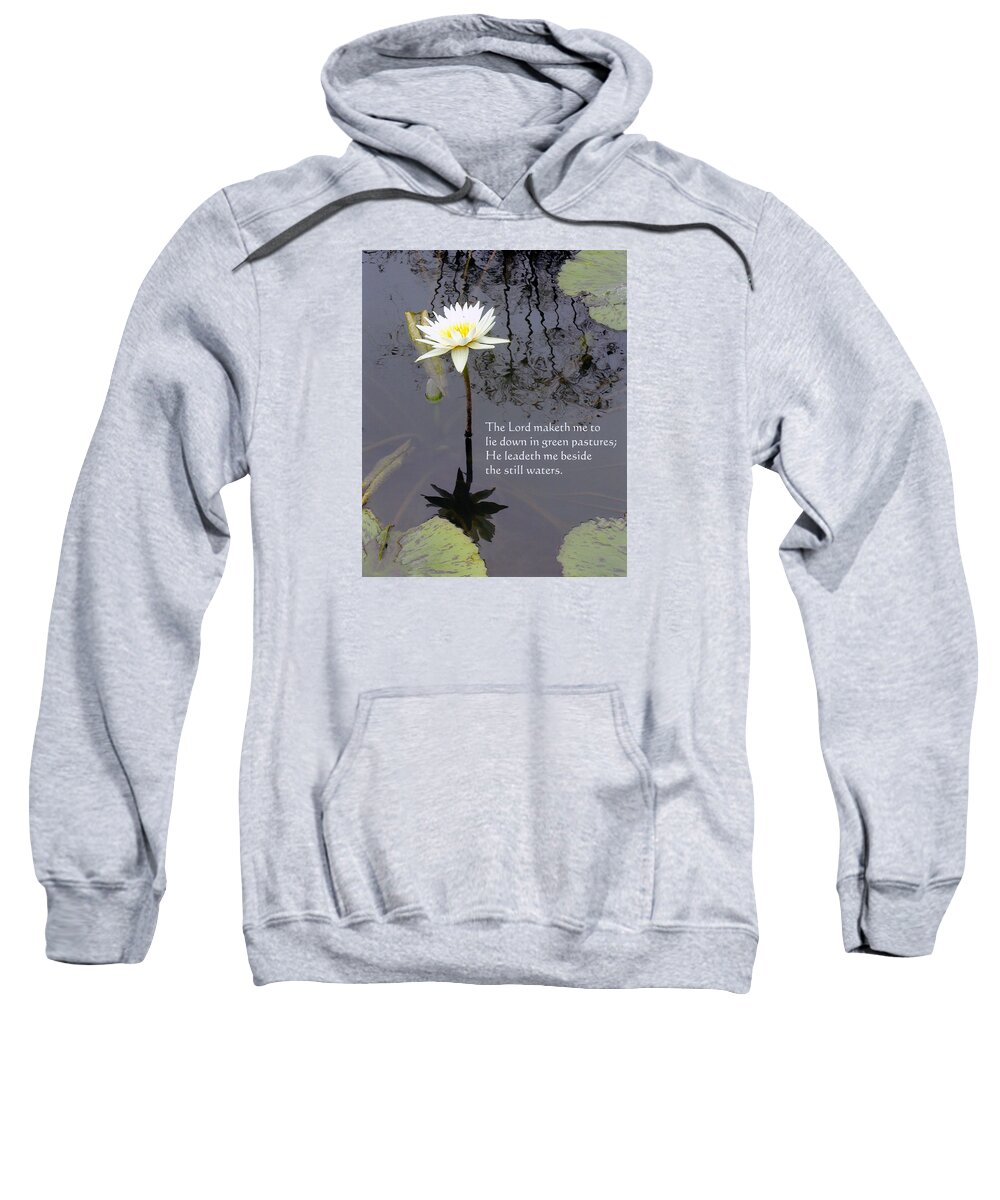 Water Lily Sweatshirt featuring the photograph Still Waters #1 by John Lautermilch