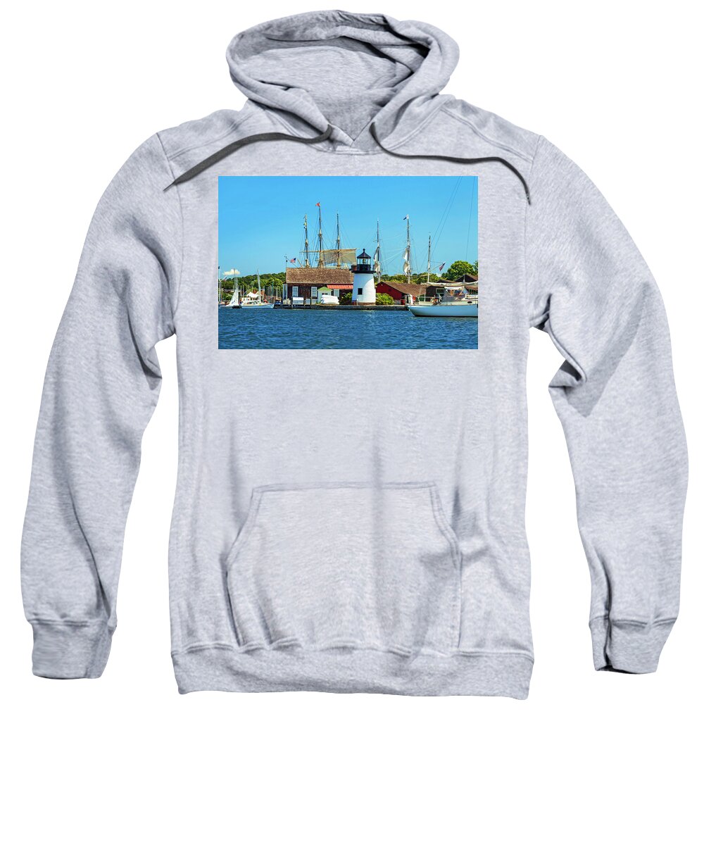 Estock Sweatshirt featuring the digital art Mystic Seaport Connecticut #2 by Claudia Uripos
