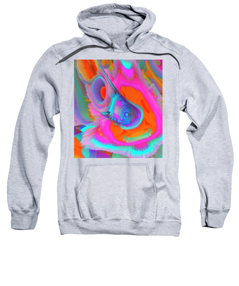 Painting Sweatshirt featuring the mixed media I hear music in color. by Elena Gantchikova