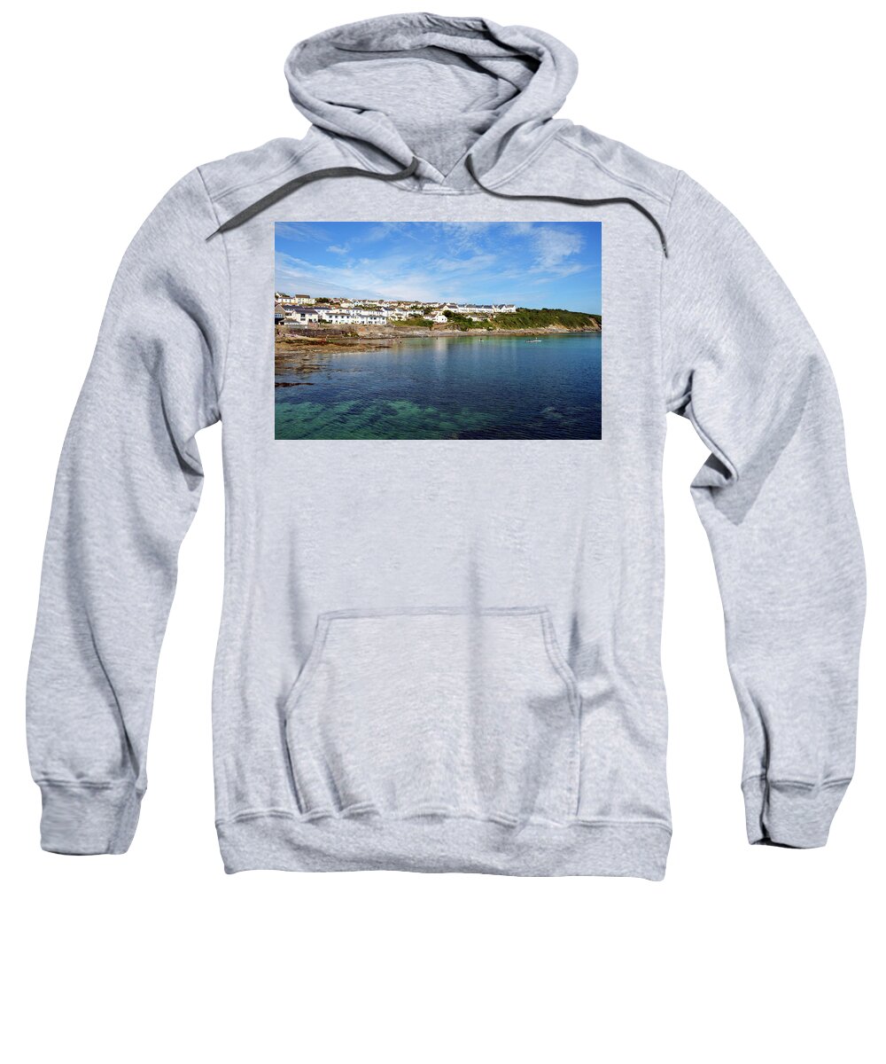 Bay Sweatshirt featuring the photograph Scenic Cornwall - Portscatho #4 by Seeables Visual Arts