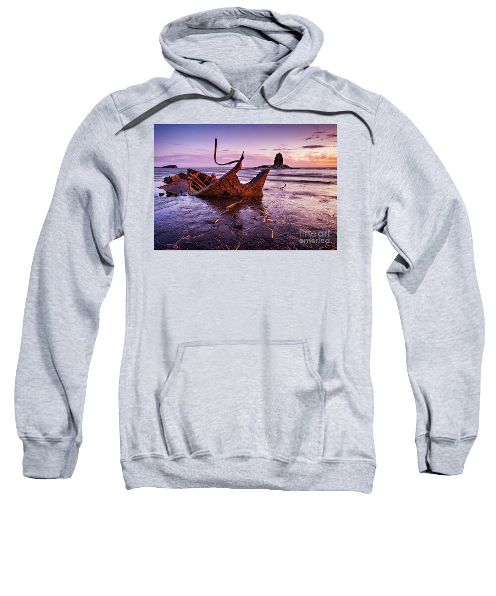 2009 Sweatshirt featuring the photograph A New Dawn Saltwick Bay by Richard Burdon