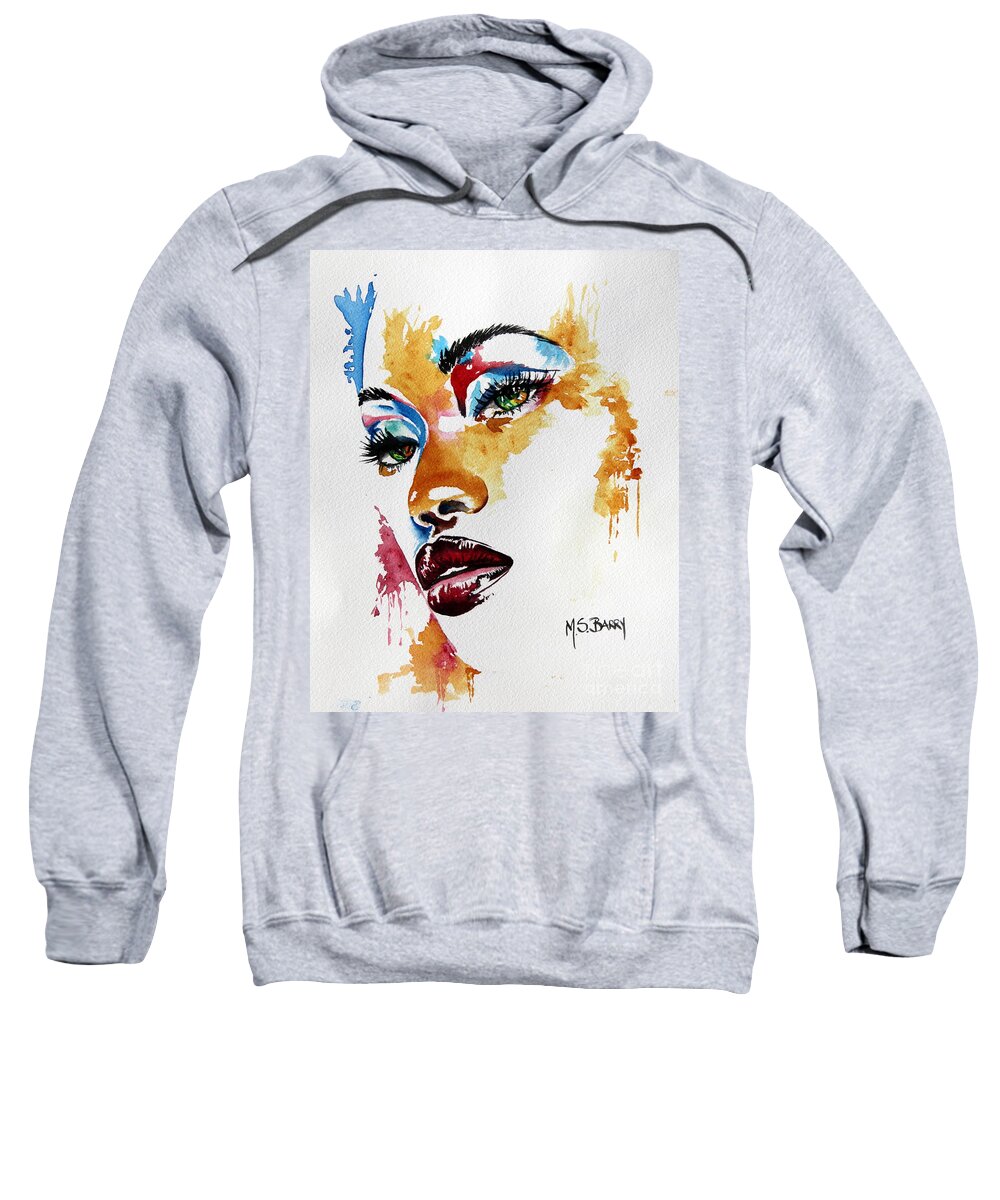 African American Woman Sweatshirt featuring the painting A Woman of Color by Maria Barry