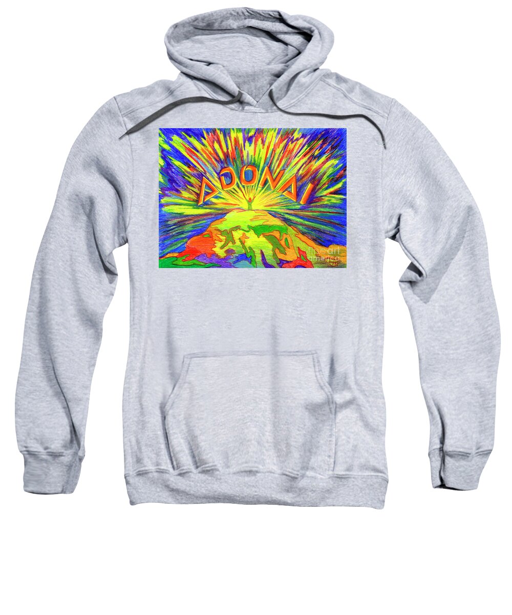 Colored Pencil Sweatshirt featuring the painting Adonai by Nancy Cupp