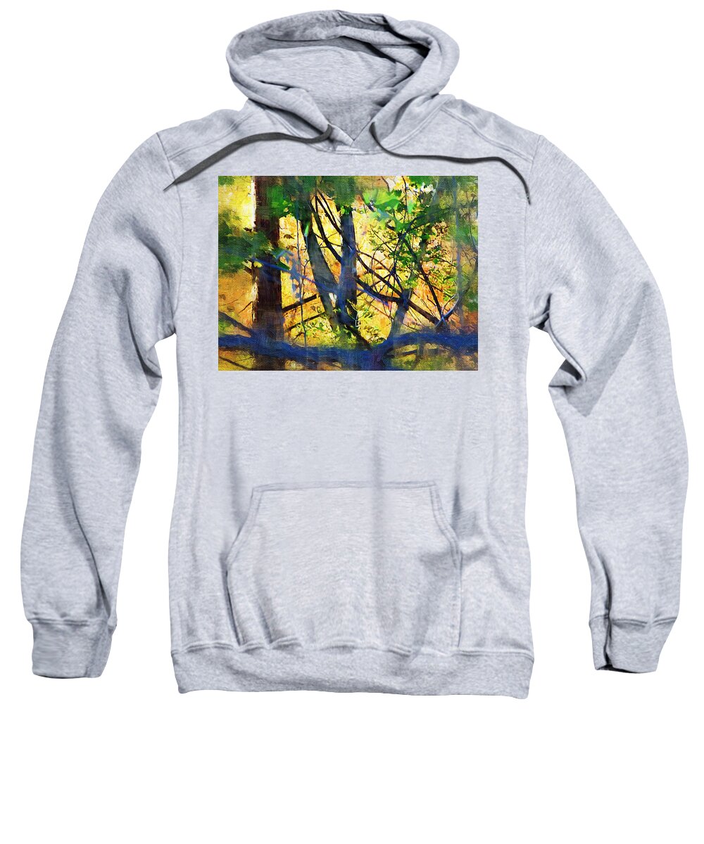 Trees Sweatshirt featuring the mixed media Afternoon in the Woods by Christopher Reed