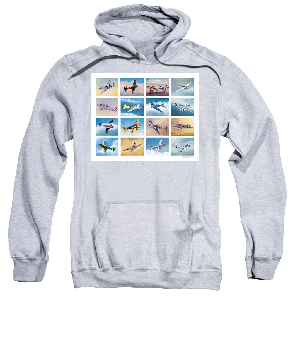 Aviation Art Sweatshirt featuring the painting Airplane Poster by Douglas Castleman