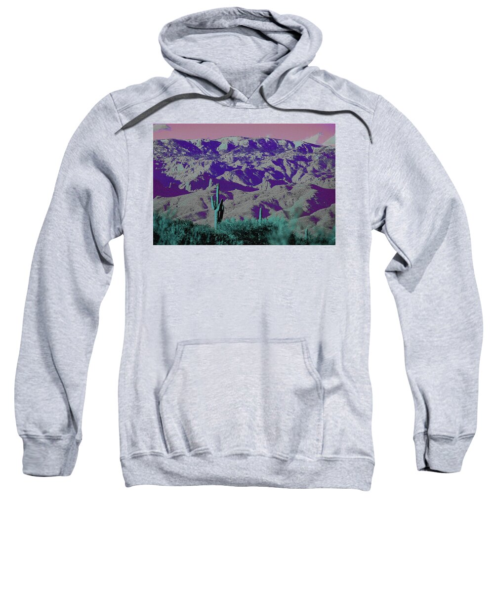Mount Lemmon Sweatshirt featuring the digital art Alien Colors on Mount Lemmon by Chance Kafka
