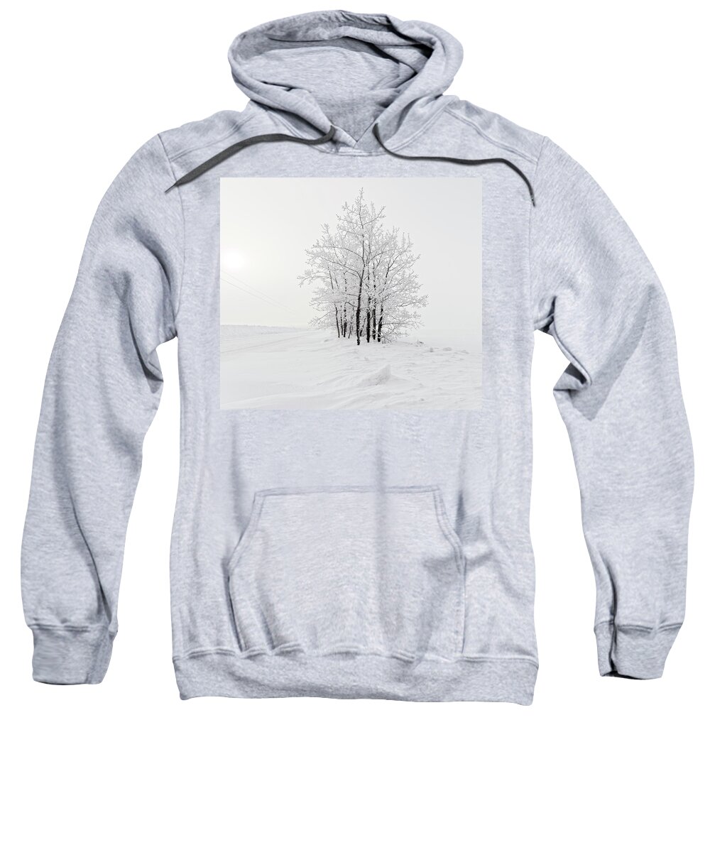 Snow Sweatshirt featuring the photograph Alone on the Prairie by Dan Jurak