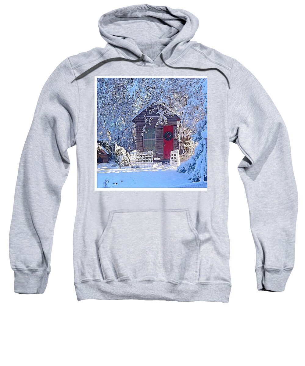 Snowy Landscape Sweatshirt featuring the photograph An unusual winter day in Arkansas by Colette Lee