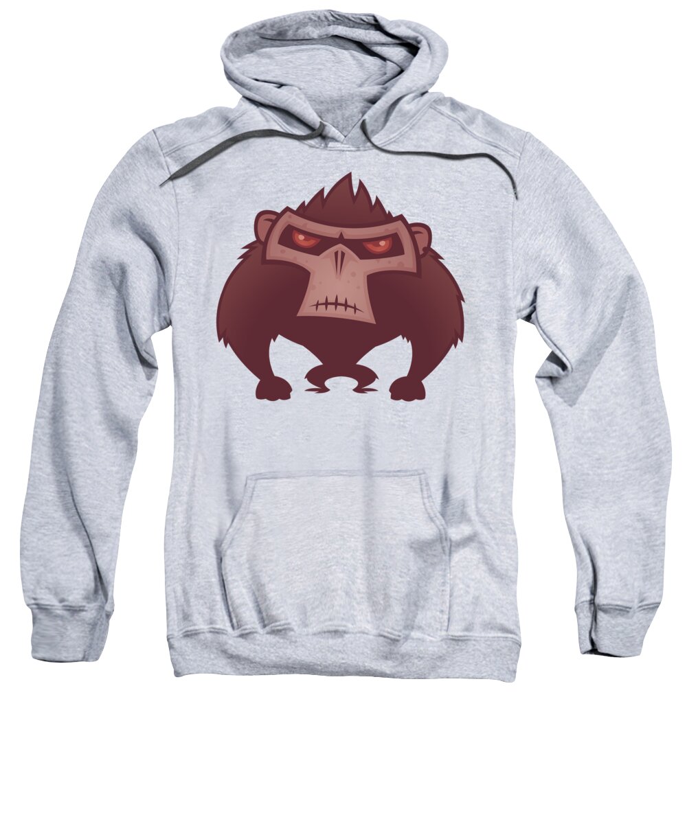 Animal Sweatshirt featuring the digital art Angry Ape by John Schwegel